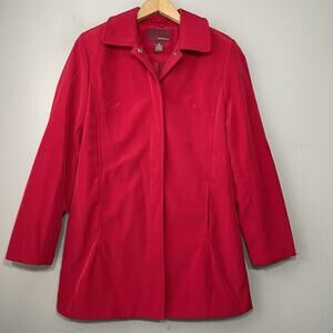 Vintage Red Jacket Womens Size Small Rain Coat Classic Chic Cherry Valentines